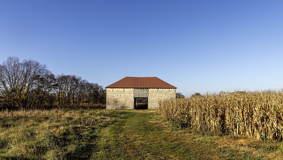Farm barn and silo